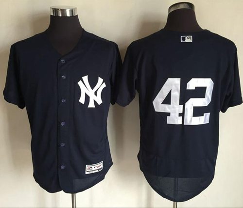 Yankees #42 Mariano Rivera Navy Blue Flexbase Authentic Collection Stitched MLB Jersey
